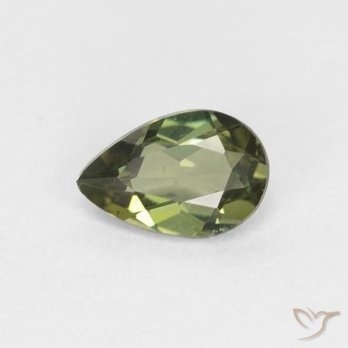 Kornerupina Verde alga natural de 0.31 ct, En forma de pera, VVS