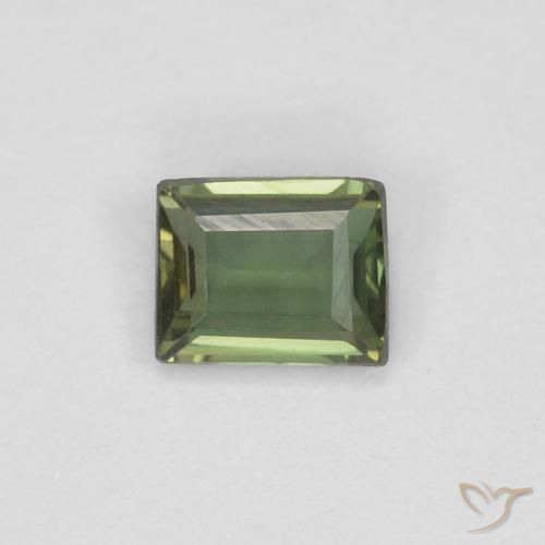 0.28ct Natural Verde oscuro Kornerupina, Corte Baguette, VVS