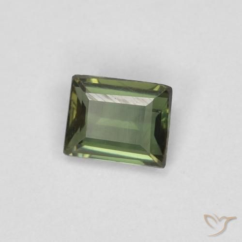 Kornerupina Verde oscuro natural de 0.28 ct, Corte Baguette, VVS