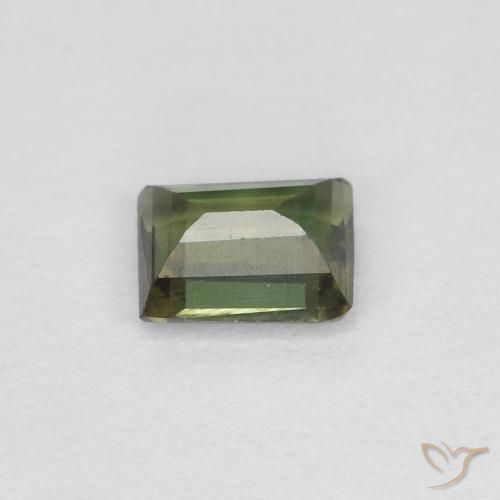Kornerupina Verde oscuro natural de 0.28 ct, Corte Baguette, VVS