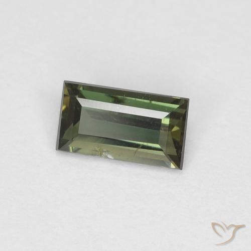 0.27ct Natural Verde terroso Kornerupina, Corte Baguette, VS