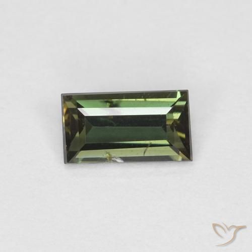 Kornerupina Verde terroso natural de 0.27 ct, Corte Baguette, VS