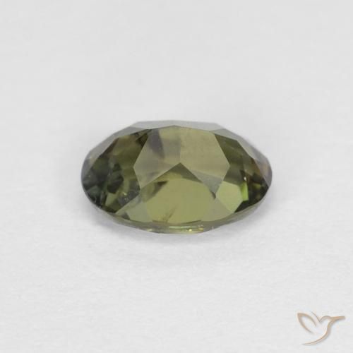 Kornerupina Verde marrón natural de 0.42 ct, Ovalada, VS