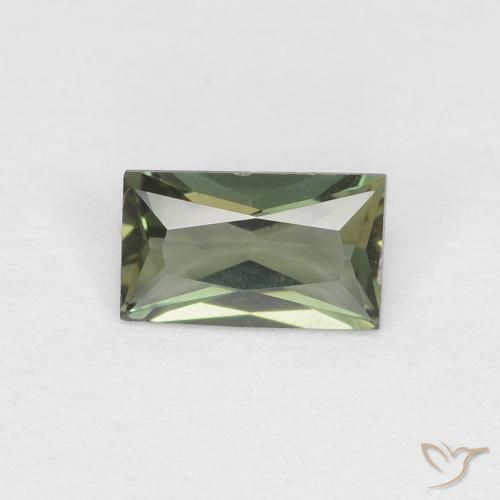 0.29ct Natural Verde amarillento Kornerupina, Corte Baguette, VS