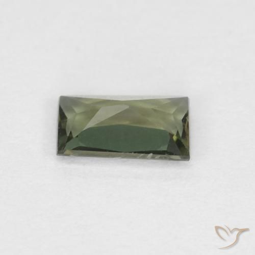 Kornerupina Verde amarillento natural de 0.29 ct, Corte Baguette, VS