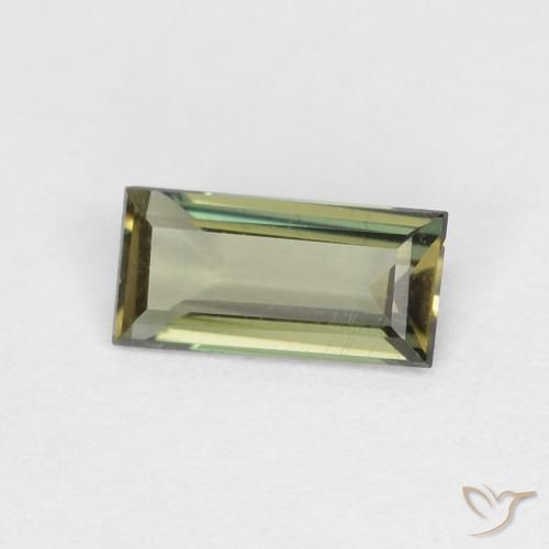 Kornerupina Verde marrón natural de 0.30 ct, Corte Baguette, VVS