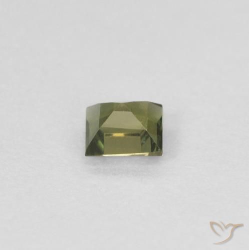 Kornerupina Verde oscuro natural de 0.18 ct, Cuadrado, VVS