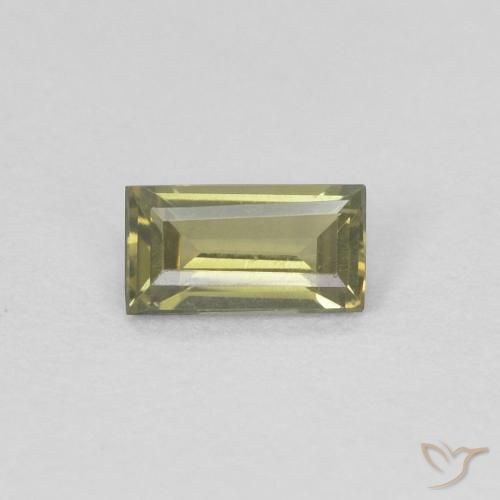 0.27ct Natural Verde terroso intenso Kornerupina, Corte Baguette, VVS