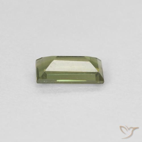 Kornerupina Verde terroso intenso natural de 0.27 ct, Corte Baguette, VVS