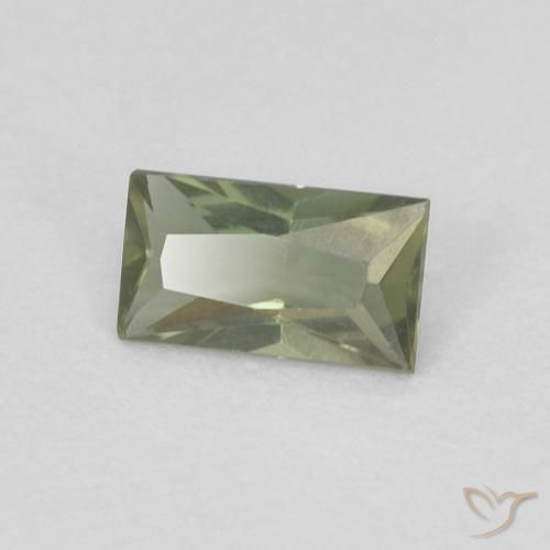 Kornerupina Verde bosque cálido natural de 0.20 ct, Corte Baguette, VVS