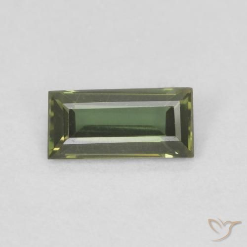 0.27ct Natural Verde oscuro Kornerupina, Corte Baguette, VVS-VS