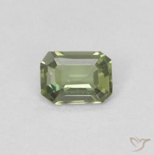 0.18ct Natural Verde bosque cálido Kornerupina, corte esmeralda, VVS-VS