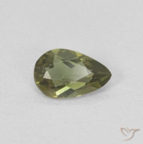 Kornerupina Verde oscuro natural de 0.24 ct, En forma de pera, VVS-VS