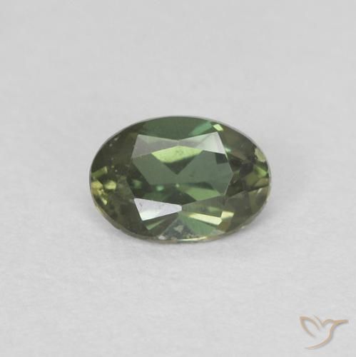 0.17ct Natural Verde dorado Kornerupina, Ovalada, VVS