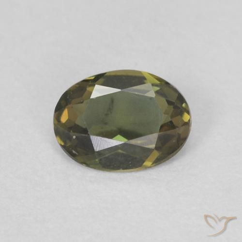 0.25ct Natural Verde marrón Kornerupina, Ovalada, VVS