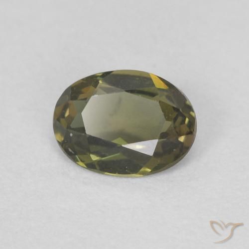 Kornerupina Verde marrón natural de 0.25 ct, Ovalada, VVS