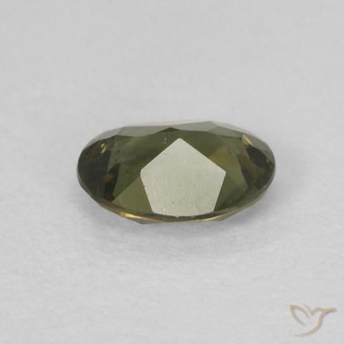 Kornerupina Verde marrón natural de 0.25 ct, Ovalada, VVS