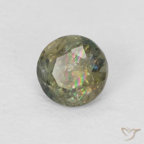 Kornerupina Medium Dark-Green natural de 0.11 ct, Redondo, VS-SI