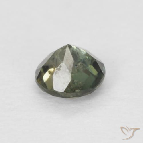 Kornerupina Medium Dark-Green natural de 0.11 ct, Redondo, VS-SI