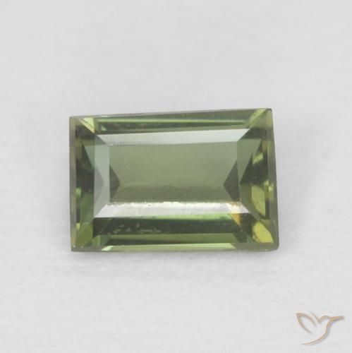 0.25ct Natural Medium Light Green Kornerupina, Corte Baguette, VVS