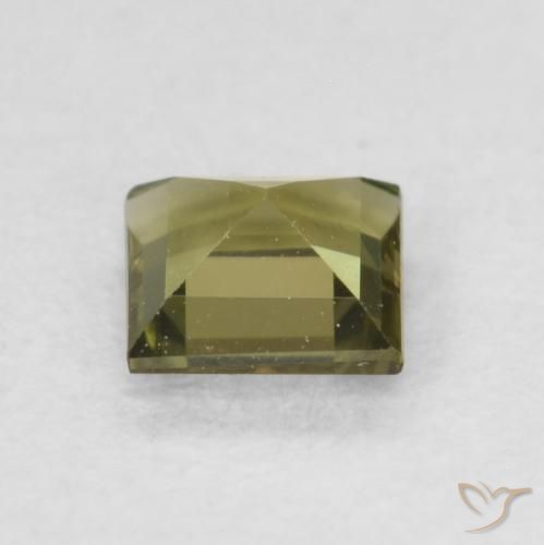 Kornerupina Verde oscuro natural de 0.32 ct, Cuadrado, VVS