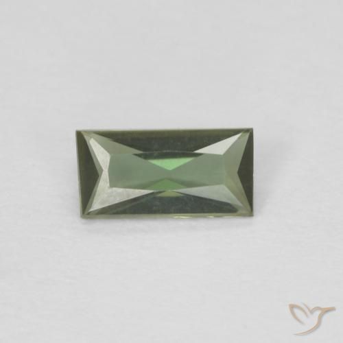 0.25ct Natural Verde marrón Kornerupina, Corte Baguette, VVS
