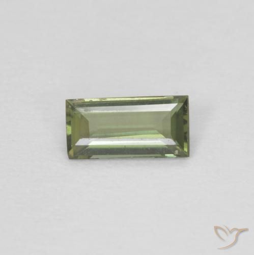 0.20ct Natural Verde oscuro Kornerupina, Corte Baguette, VVS