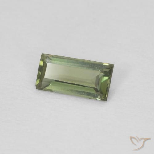 Kornerupina Verde oscuro natural de 0.20 ct, Corte Baguette, VVS
