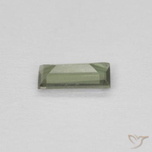 Kornerupina Verde oscuro natural de 0.20 ct, Corte Baguette, VVS