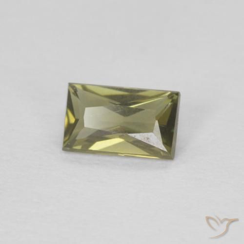 Kornerupina Verde marrón natural de 0.32 ct, Corte Baguette, VVS