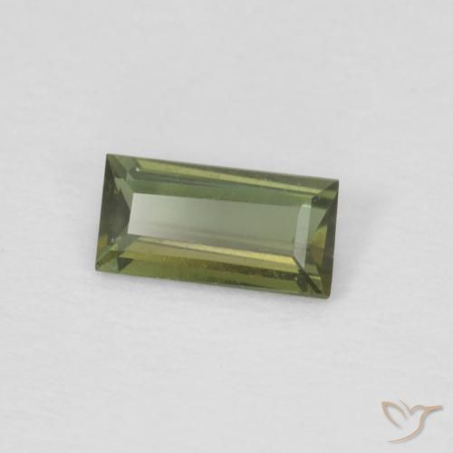 Kornerupina Verde medio natural de 0.25 ct, Corte Baguette, VVS
