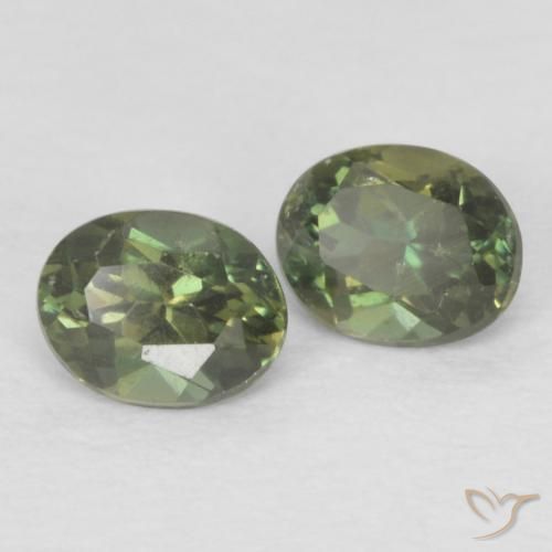 Gemas de Kornerupina Verde bosque cálido natural de 0.36 ct, Ovalada, VS