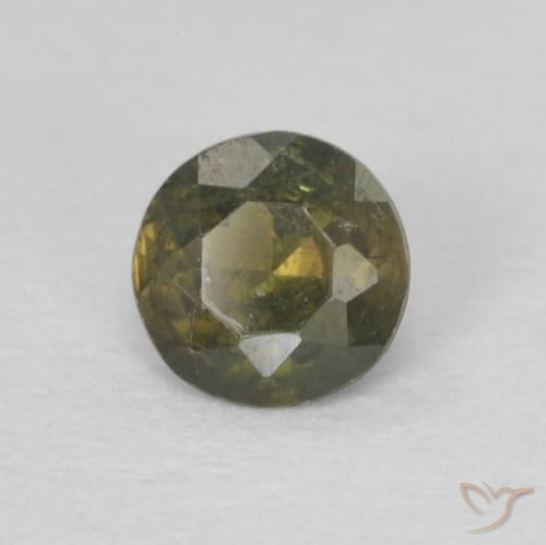 Kornerupina Verde terroso natural de 0.21 ct, Redondo, VS