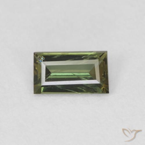 0.40ct Natural Medium Light Green Kornerupina, Corte Baguette, VS