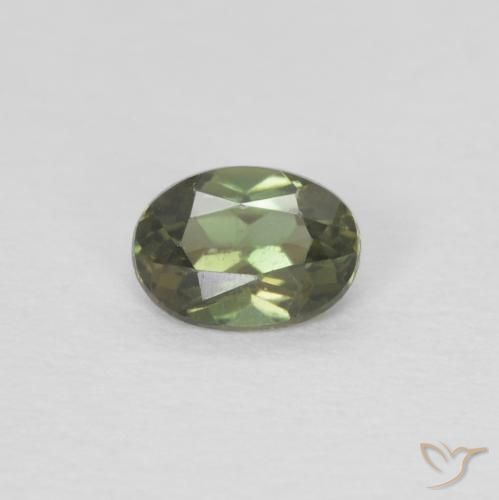 0.23ct Natural Verde bosque Kornerupina, Ovalada, VVS-VS