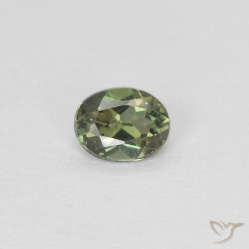 0.16ct Natural Verde medio Kornerupina, Ovalada, VVS-VS