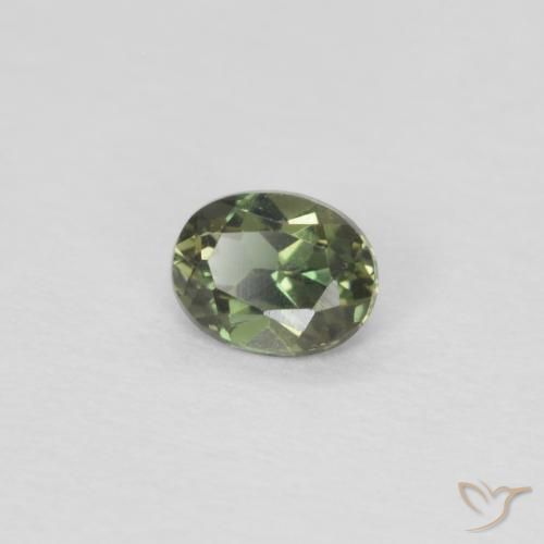 Kornerupina Verde medio natural de 0.16 ct, Ovalada, VVS-VS