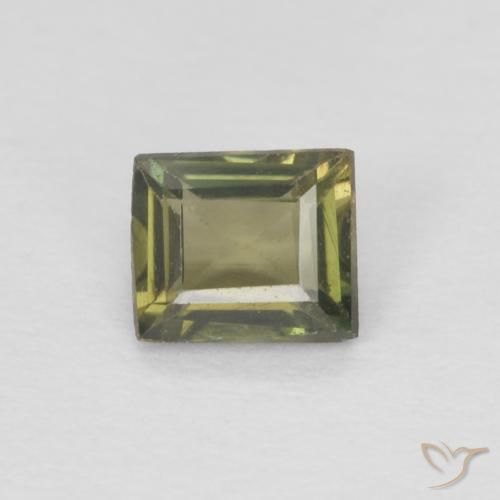 0.36ct Natural Verde oscuro Kornerupina, Corte Baguette, VS
