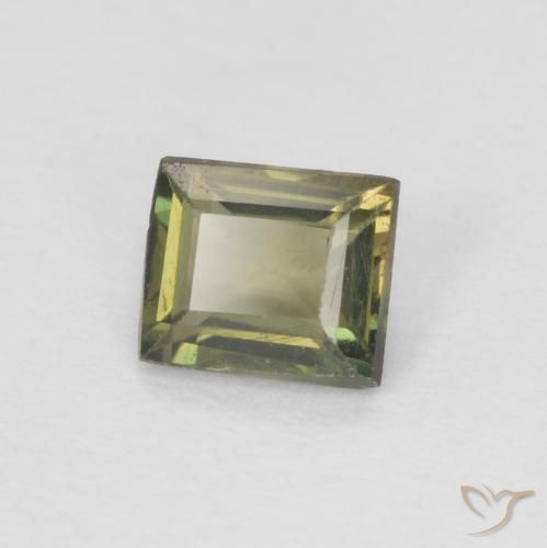 Kornerupina Verde oscuro natural de 0.36 ct, Corte Baguette, VS