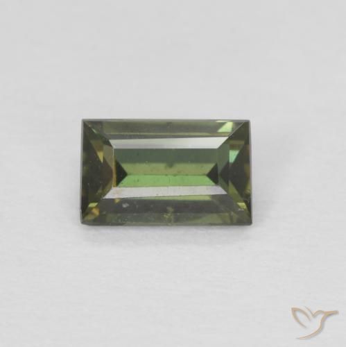 0.27ct Natural Verde marrón Kornerupina, Corte Baguette, VS