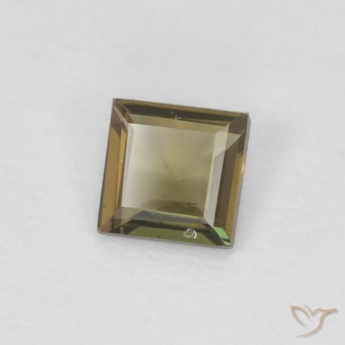 Kornerupina Verde terroso natural de 0.25 ct, Cuadrado, VS
