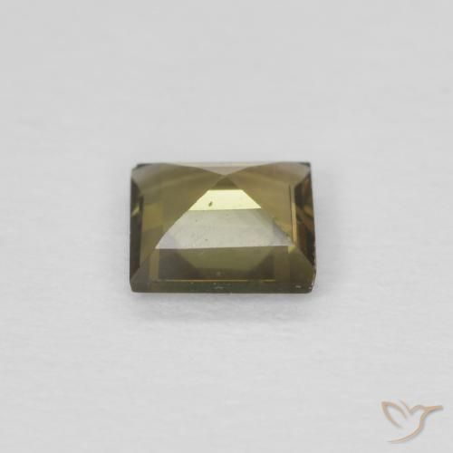 Kornerupina Verde terroso natural de 0.25 ct, Cuadrado, VS
