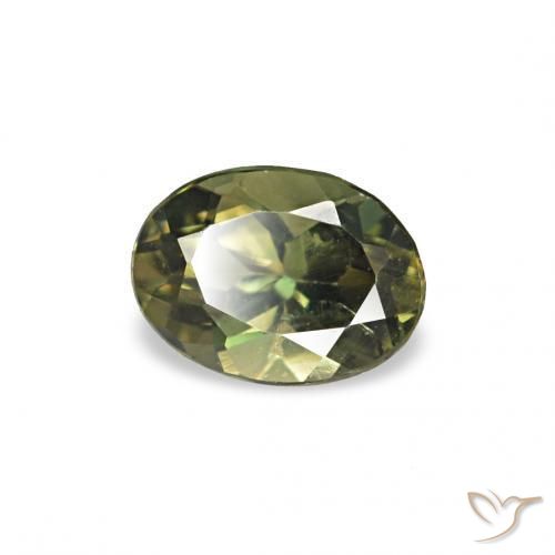 Kornerupina Verde bosque cálido natural de 0.20 ct, Ovalada, VS