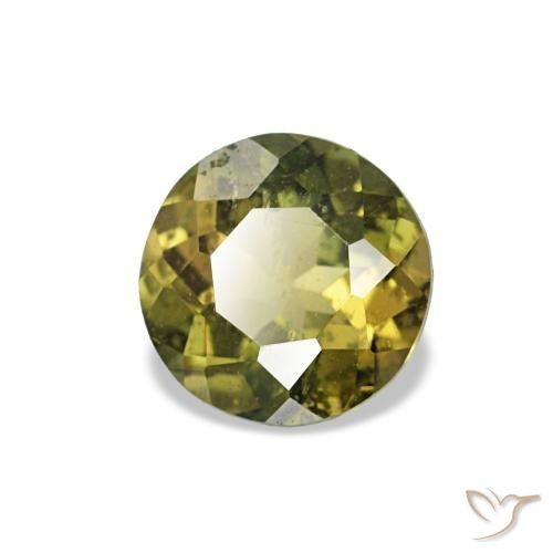 Kornerupina verde natural de 0,40 ct, corte redondo, VS-SI