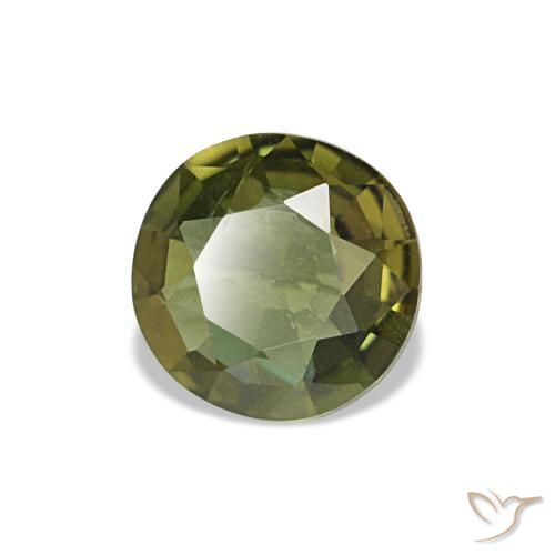 Kornerupina verde natural de 0,35 ct, corte redondo, VS