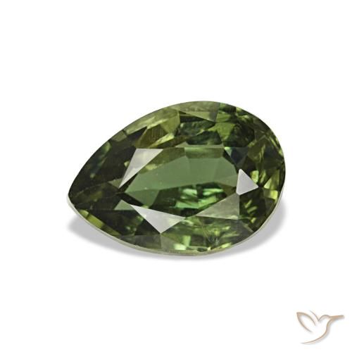Kornerupina verde natural de 0,77 ct, en forma de pera, VS