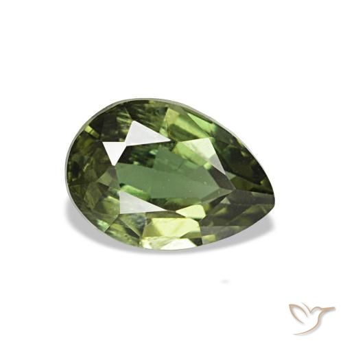 Kornerupina verde natural de 0,77 ct, en forma de pera, VS