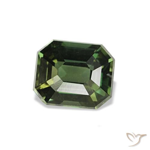 Kornerupina verde natural de 0,47 ct, corte esmeralda, VS