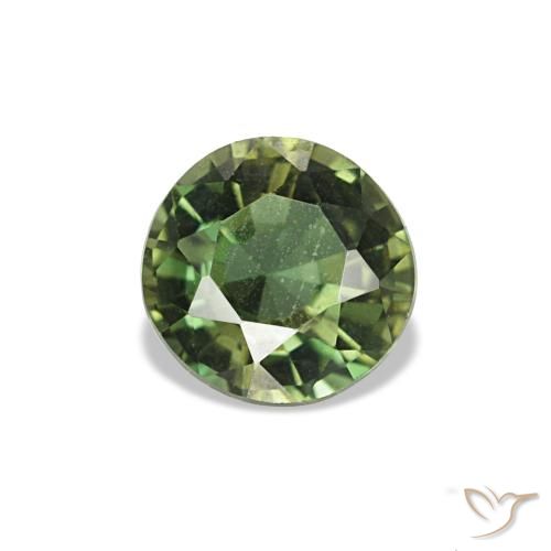 Kornerupina verde natural de 0,42 ct, corte redondo, VVS-VS