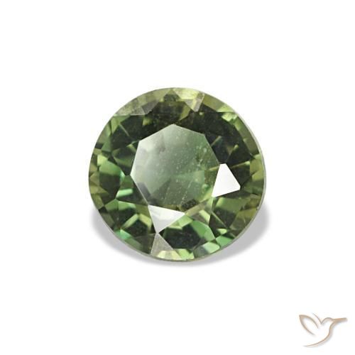 Kornerupina verde natural de 0,42 ct, corte redondo, VVS-VS